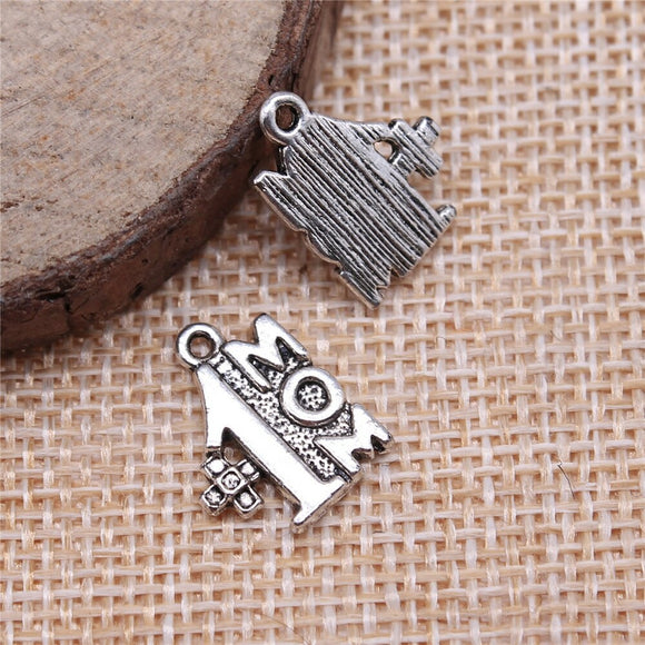 WYSIWYG 10pcs 15x12mm #1 Mom Best Mom Mother Charms For Jewelry Making 2 Colors Antique Silver Plated Antique Bronze Plated