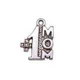 WYSIWYG 10pcs 15x12mm #1 Mom Best Mom Mother Charms For Jewelry Making 2 Colors Antique Silver Plated Antique Bronze Plated