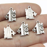 WYSIWYG 10pcs 15x12mm #1 Mom Best Mom Mother Charms For Jewelry Making 2 Colors Antique Silver Plated Antique Bronze Plated