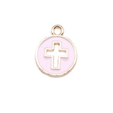 WYSIWYG 10pcs 15x12mm 4 Colors Enamel Cross Charms Pendant For DIY Jewelry Making Handmade Jewelry Craft Findings