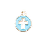 WYSIWYG 10pcs 15x12mm 4 Colors Enamel Cross Charms Pendant For DIY Jewelry Making Handmade Jewelry Craft Findings