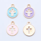 WYSIWYG 10pcs 15x12mm 4 Colors Enamel Cross Charms Pendant For DIY Jewelry Making Handmade Jewelry Craft Findings