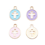 WYSIWYG 10pcs 15x12mm 4 Colors Enamel Cross Charms Pendant For DIY Jewelry Making Handmade Jewelry Craft Findings