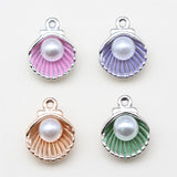 WYSIWYG 10pcs 15x12mm 4 Colors Enamel Shell Charms Pendant For DIY Jewelry Making Handmade Jewelry Craft Findings
