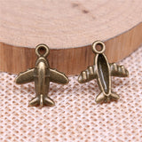 WYSIWYG 10pcs 15x13mm 2 Colors Airplane Charm Pendants For Jewelry Making Aircraft Pendants Airbus Charm
