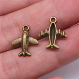 WYSIWYG 10pcs 15x13mm 2 Colors Airplane Charm Pendants For Jewelry Making Aircraft Pendants Airbus Charm