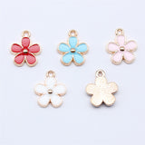 WYSIWYG 10pcs 15x13mm 5 Colors Enamel Flower Charms Pendant For DIY Jewelry Making Handmade Jewelry Craft Findings