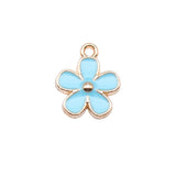 WYSIWYG 10pcs 15x13mm 5 Colors Enamel Flower Charms Pendant For DIY Jewelry Making Handmade Jewelry Craft Findings