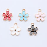WYSIWYG 10pcs 15x13mm 5 Colors Enamel Flower Charms Pendant For DIY Jewelry Making Handmade Jewelry Craft Findings