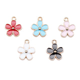 WYSIWYG 10pcs 15x13mm 5 Colors Enamel Flower Charms Pendant For DIY Jewelry Making Handmade Jewelry Craft Findings