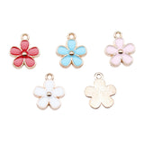 WYSIWYG 10pcs 15x13mm 5 Colors Enamel Flower Charms Pendant For DIY Jewelry Making Handmade Jewelry Craft Findings