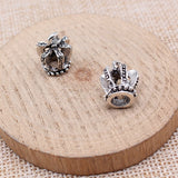 WYSIWYG 10pcs 15x13mm Antique Silver Color Three-Dimensional Crown Charms For Jewelry Making