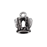 WYSIWYG 10pcs 15x13mm Antique Silver Color Three-Dimensional Crown Charms For Jewelry Making