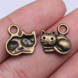 WYSIWYG 10pcs 15x13mm Pendant Lazy Cat Charm Pendants For Jewelry Making Cute Cat Pendants
