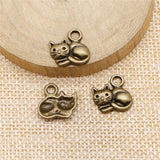 WYSIWYG 10pcs 15x13mm Pendant Lazy Cat Charm Pendants For Jewelry Making Cute Cat Pendants