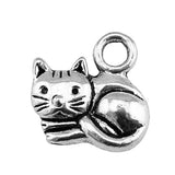 WYSIWYG 10pcs 15x13mm Pendant Lazy Cat Charm Pendants For Jewelry Making Cute Cat Pendants