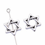 WYSIWYG 10pcs 15x14mm Antique Silver Color Star Of David Beads For Jewelry Making DIY Jewelry Findings