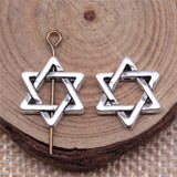 WYSIWYG 10pcs 15x14mm Antique Silver Color Star Of David Beads For Jewelry Making DIY Jewelry Findings