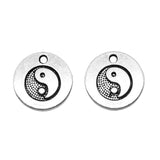 WYSIWYG 10pcs 15x15mm Double-Sided Tai Chi Pendant Charms Antique Silver Color For Jewelry Making Zinc Alloy Jewelry Findings