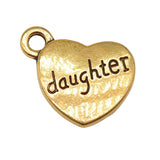 WYSIWYG 10pcs 15x18mm 3 Colors Antique Gold Color Antique Bronze Family Daughter Heart Charms Heart Daughter Charms