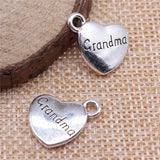 WYSIWYG 10pcs 15x18mm Double Sided Grandma Heart Charms Family Heart Grandma Charms Grandma Heart Pendant Charms EF3733