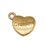 WYSIWYG 10pcs 15x18mm Double Sided Grandma Heart Charms Family Heart Grandma Charms Grandma Heart Pendant Charms EF3733