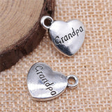 WYSIWYG 10pcs 15x18mm Double Sided Grandpa Heart Charms Family Heart Grandpa Charms Grandpa Heart Pendant Charms