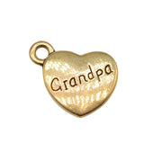 WYSIWYG 10pcs 15x18mm Double Sided Grandpa Heart Charms Family Heart Grandpa Charms Grandpa Heart Pendant Charms