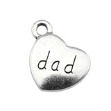 WYSIWYG 10pcs 15x18mm Pendant Dad Heart Double Sided Dad Heart Charm Pendants For Jewelry Making Dad Pendants