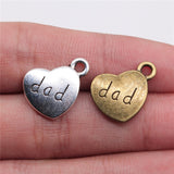 WYSIWYG 10pcs 15x18mm Pendant Dad Heart Double Sided Dad Heart Charm Pendants For Jewelry Making Dad Pendants