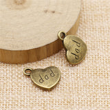 WYSIWYG 10pcs 15x18mm Pendant Dad Heart Double Sided Dad Heart Charm Pendants For Jewelry Making Dad Pendants