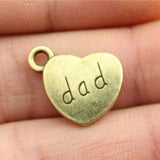 WYSIWYG 10pcs 15x18mm Pendant Dad Heart Double Sided Dad Heart Charm Pendants For Jewelry Making Dad Pendants