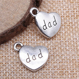 WYSIWYG 10pcs 15x18mm Pendant Dad Heart Double Sided Dad Heart Charm Pendants For Jewelry Making Dad Pendants