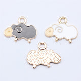 WYSIWYG 10pcs 15x19mm 2 Colors Enamel Cartoon Sheep Charms Pendant For DIY Jewelry Making Handmade Jewelry Craft Findings