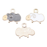 WYSIWYG 10pcs 15x19mm 2 Colors Enamel Cartoon Sheep Charms Pendant For DIY Jewelry Making Handmade Jewelry Craft Findings