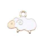 WYSIWYG 10pcs 15x19mm 2 Colors Enamel Cartoon Sheep Charms Pendant For DIY Jewelry Making Handmade Jewelry Craft Findings