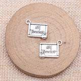 WYSIWYG 10pcs 15x19mm Antique Silver Color #1 Teacher Charms For Jewelry Making