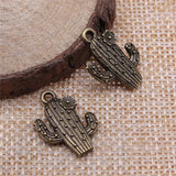 10pcs 15x20mm Cactus Charms For Jewelry Making Antique Bronze Plated Antique Silver Color Accessories ef4475