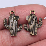10pcs 15x20mm Cactus Charms For Jewelry Making Antique Bronze Plated Antique Silver Color Accessories ef4475