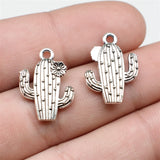 10pcs 15x20mm Cactus Charms For Jewelry Making Antique Bronze Plated Antique Silver Color Accessories ef4475