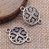 WYSIWYG 10pcs 15x20mm Filigree Flower Connector Antique Silver Color Tone Metal Jewelry Findings DIY Accessories