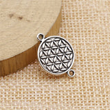 WYSIWYG 10pcs 15x21mm Antique Silver Color Flower Of Life Connector Charms Connector For Jewelry Making Jewelry Findings