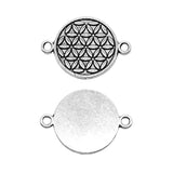WYSIWYG 10pcs 15x21mm Antique Silver Color Flower Of Life Connector Charms Connector For Jewelry Making Jewelry Findings