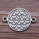 WYSIWYG 10pcs 15x21mm Antique Silver Color Flower Of Life Connector Charms Connector For Jewelry Making Jewelry Findings