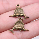 10pcs 15x21mm Charms Tuna Fish Antique Bronze Color Antique Silver Color Metal Alloy Jewelry DIY Accessories ef3823