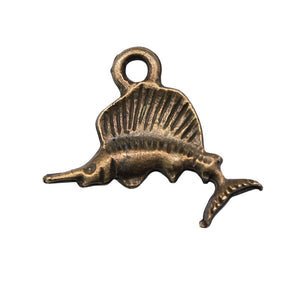 10pcs 15x21mm Charms Tuna Fish Antique Bronze Color Antique Silver Color Metal Alloy Jewelry DIY Accessories ef3823