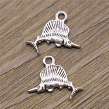 10pcs 15x21mm Charms Tuna Fish Antique Bronze Color Antique Silver Color Metal Alloy Jewelry DIY Accessories ef3823