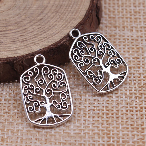 WYSIWYG 10pcs 15x22mm Antique Silver Color Tree Of Life Charms Pendant For Jewelry Making DIY Jewelry Findings