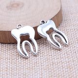 WYSIWYG 10pcs 15x24mm Antique Silver Color Tooth Charms Pendant For DIY Jewelry Making Handmade Jewelry Craft Findings