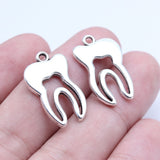 WYSIWYG 10pcs 15x24mm Antique Silver Color Tooth Charms Pendant For DIY Jewelry Making Handmade Jewelry Craft Findings